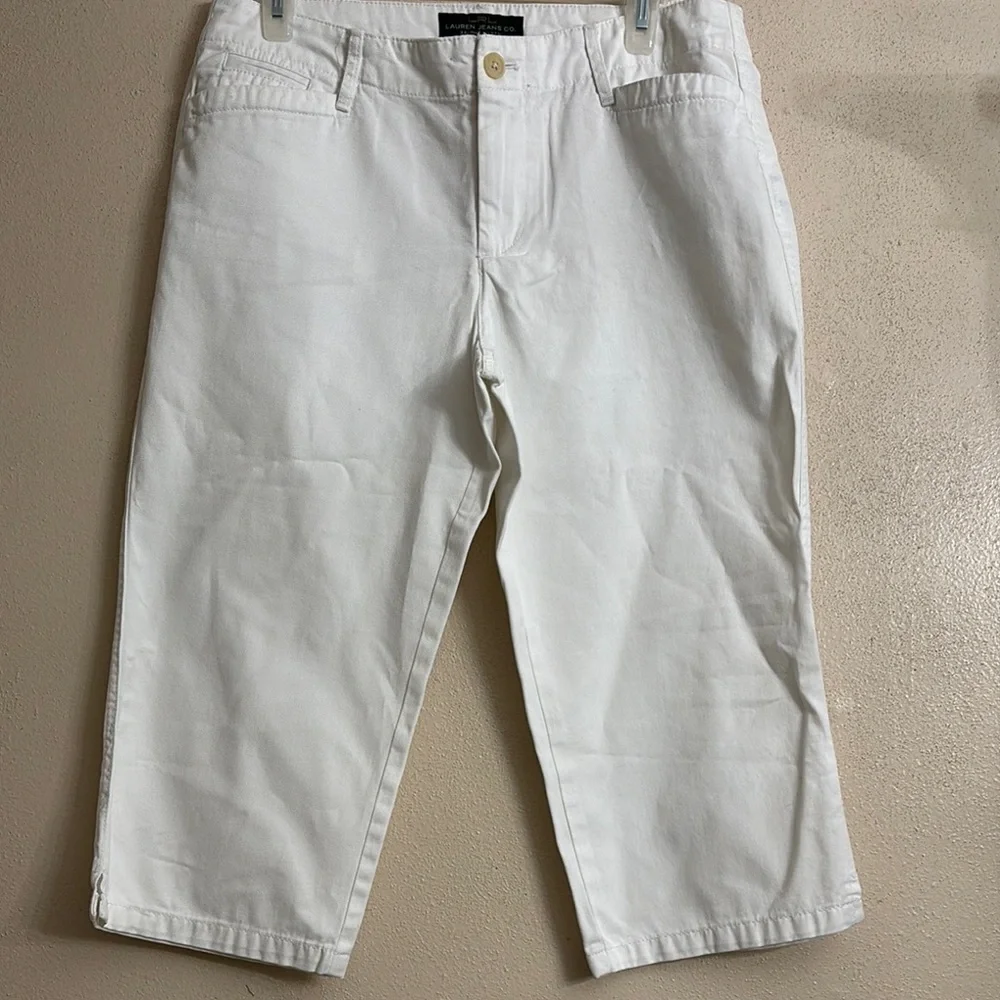Ralph Lauren women’s 8P Cotton Capri Cropped white pants